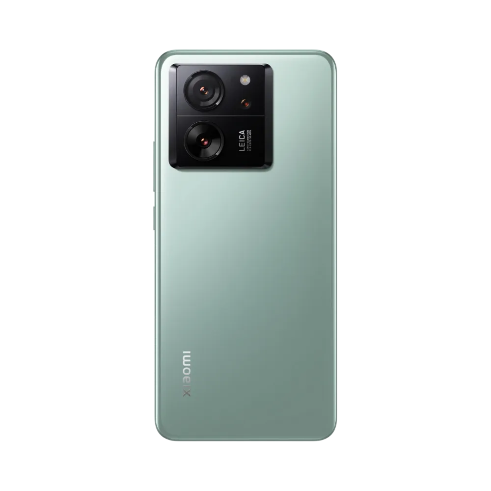 Dos du Xiaomi 13T vert avec bloc photo rectangulaire — réparation appareil photo et vitre arrière chez iTelier Lyon, techniciens experts, diagnostic offert, pièces garanties 1 an.