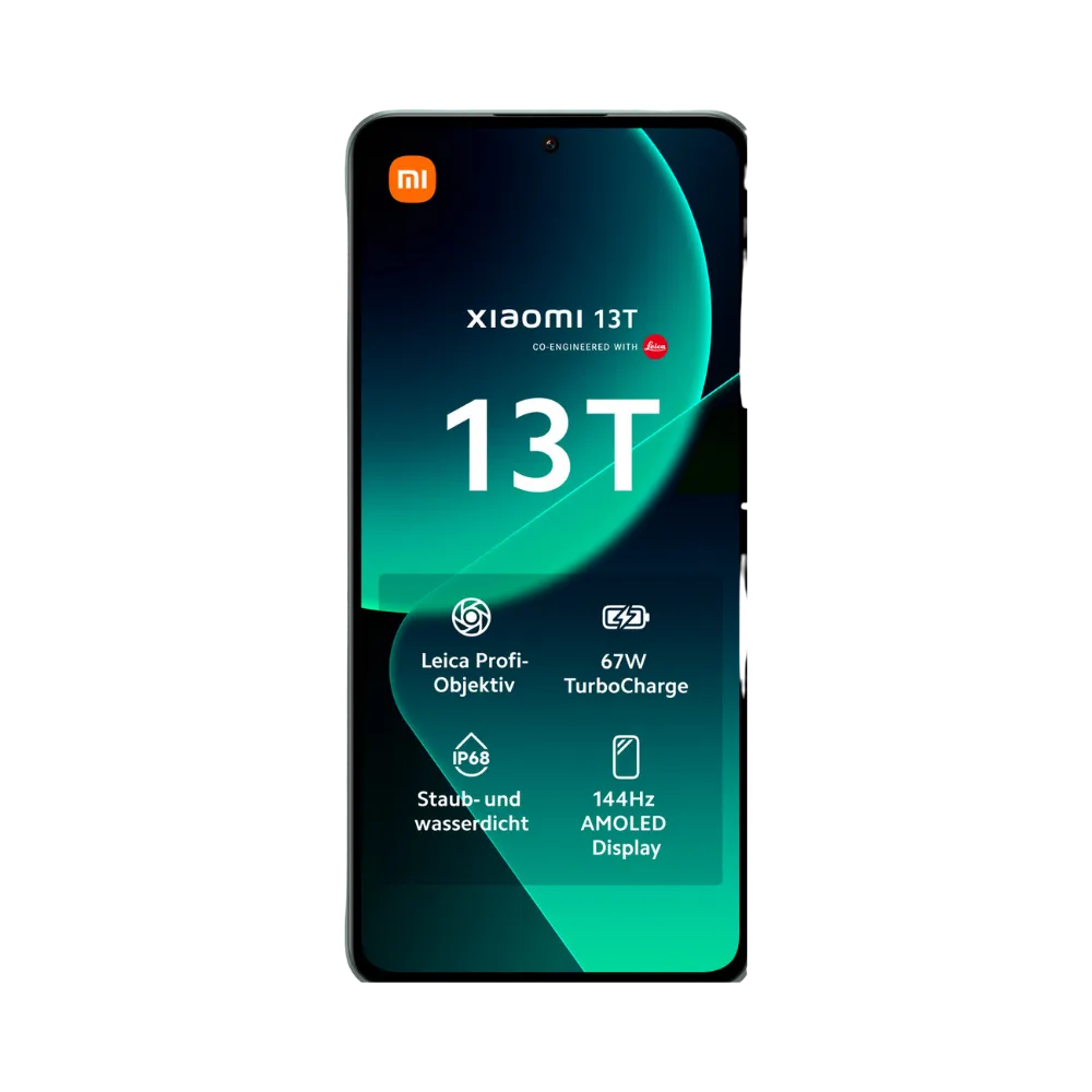 Écran du Xiaomi 13T vert — remplacement vitre et dalle originale par iTelier Lyon, réparation rapide, garantie 1 an, devis gratuit et service en boutique ou par correspondance.