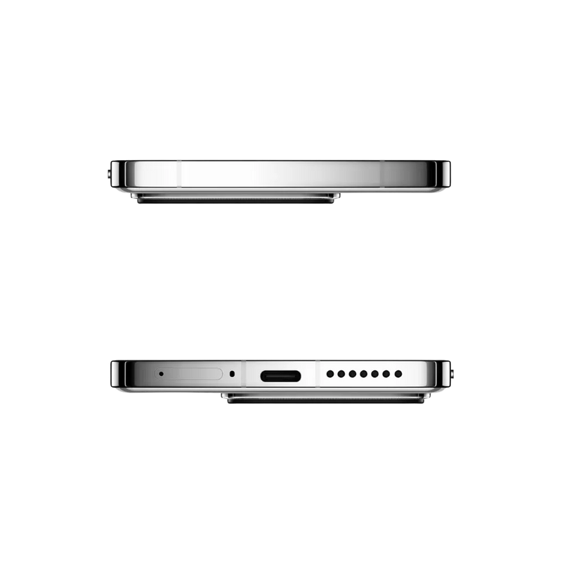 Tranches supérieure et inférieure du Xiaomi 14 blanc — réparation connecteur USB-C, haut-parleur et micro chez iTelier Lyon, diagnostic offert, garantie 1 an, service express.