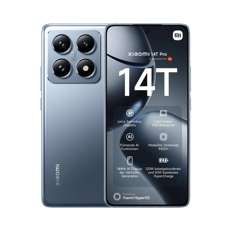 Xiaomi 14T Pro vue avant et arrière — réparation écran, vitre arrière et batterie par iTelier Lyon, diagnostic offert, pièces d’origine, service express en boutique ou par correspondance.