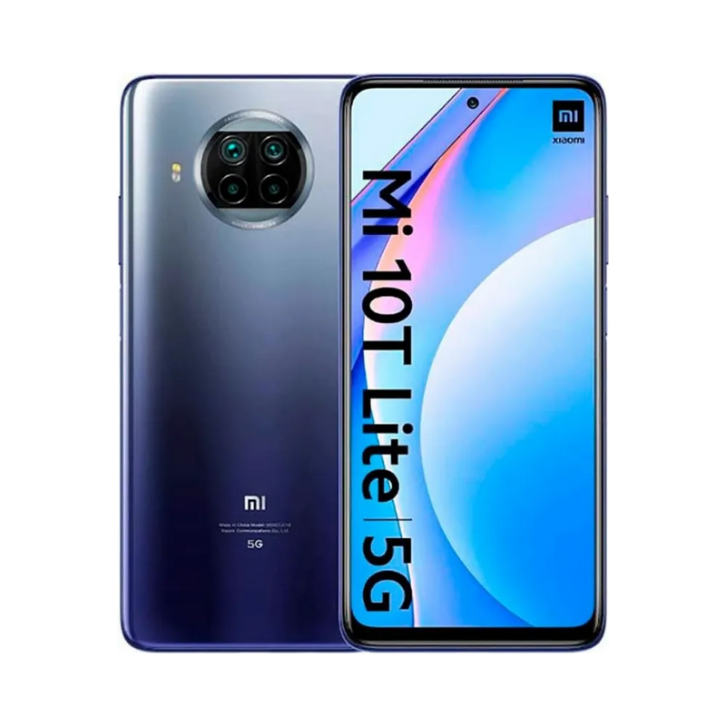 Xiaomi Mi 10T Lite 5G en vue avant et arrière — réparation écran, vitre arrière et batterie par iTelier Lyon, diagnostic offert, pièces originales garanties 1 an, service express et envoi national.