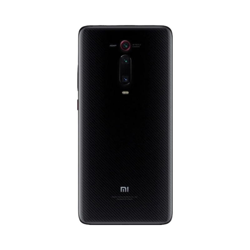 Dos du Xiaomi Mi 9T Pro noir avec triple caméra verticale — réparation appareil photo et vitre arrière par iTelier Lyon, techniciens experts, diagnostic offert et pièces garanties 1 an.