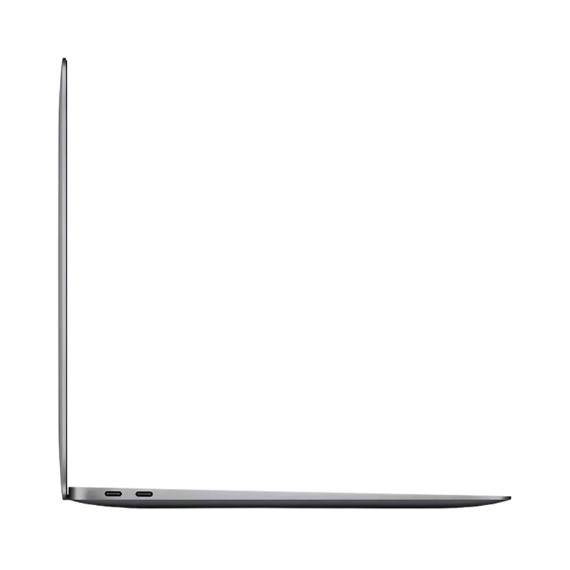 Vue de profil du MacBook Air 13" 2020 – Réparation coque ou composants internes chez iTelier Lyon. Service fiable et rapide, diagnostic offert. Disponible à Lyon 6, Vénissieux, Clermont-Ferrand, Perpignan, Toulon, Reims et plus.