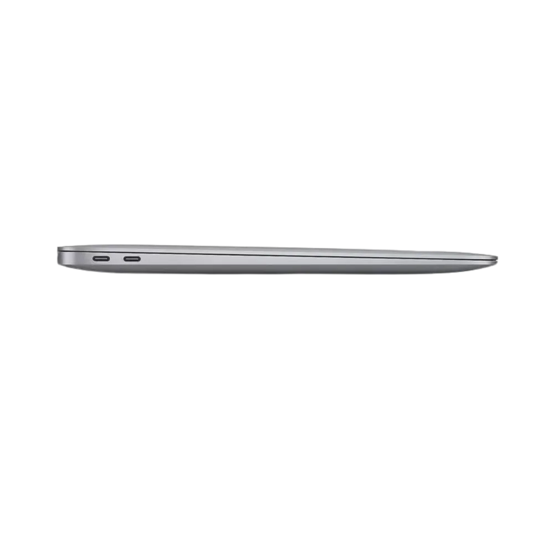Vue de profil du MacBook Air 13" 2020 – Réparation coque ou composants internes chez iTelier Lyon. Service fiable et rapide, diagnostic offert. Disponible à Lyon 6, Vénissieux, Clermont-Ferrand, Perpignan, Toulon, Reims et plus.