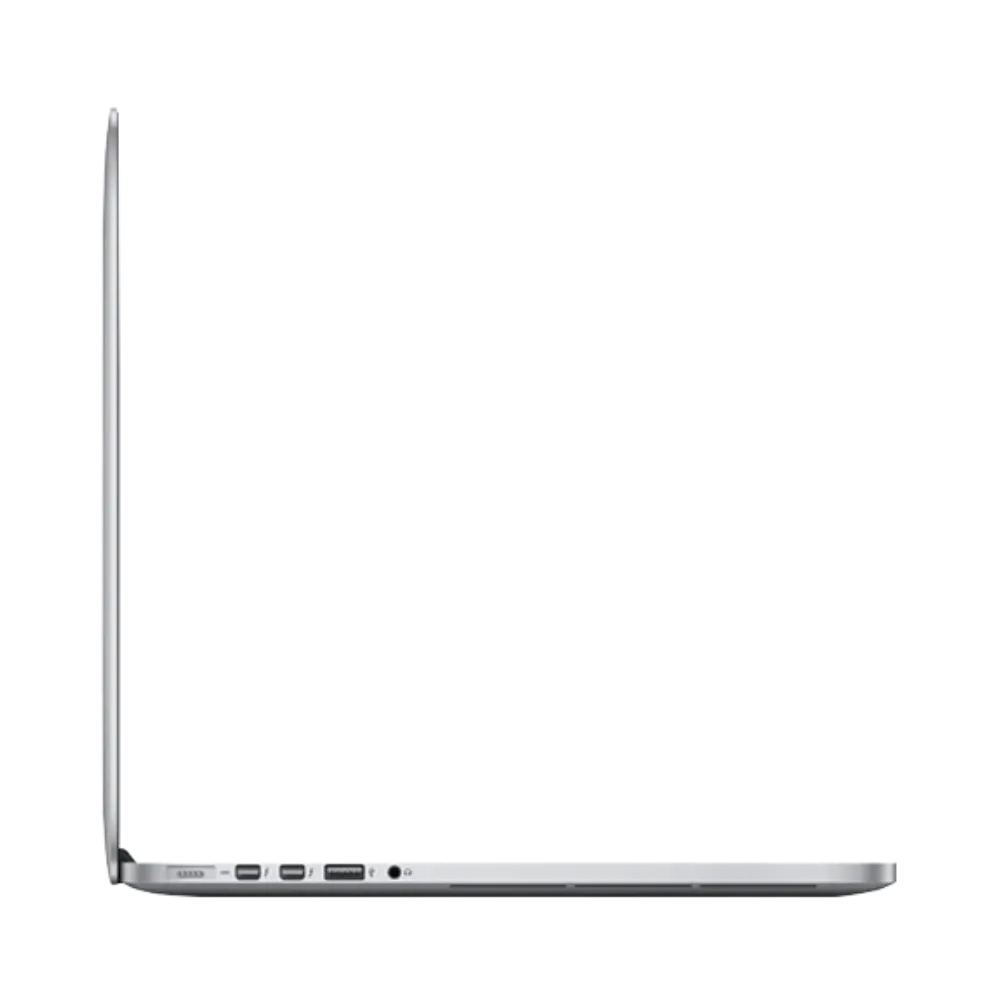 Vue profil MacBook Pro 15" 2013 – Réparation connecteurs, écran ou batterie avec iTelier Lyon. Diagnostic offert, garantie 1 an et service par correspondance depuis toutes les grandes villes françaises.