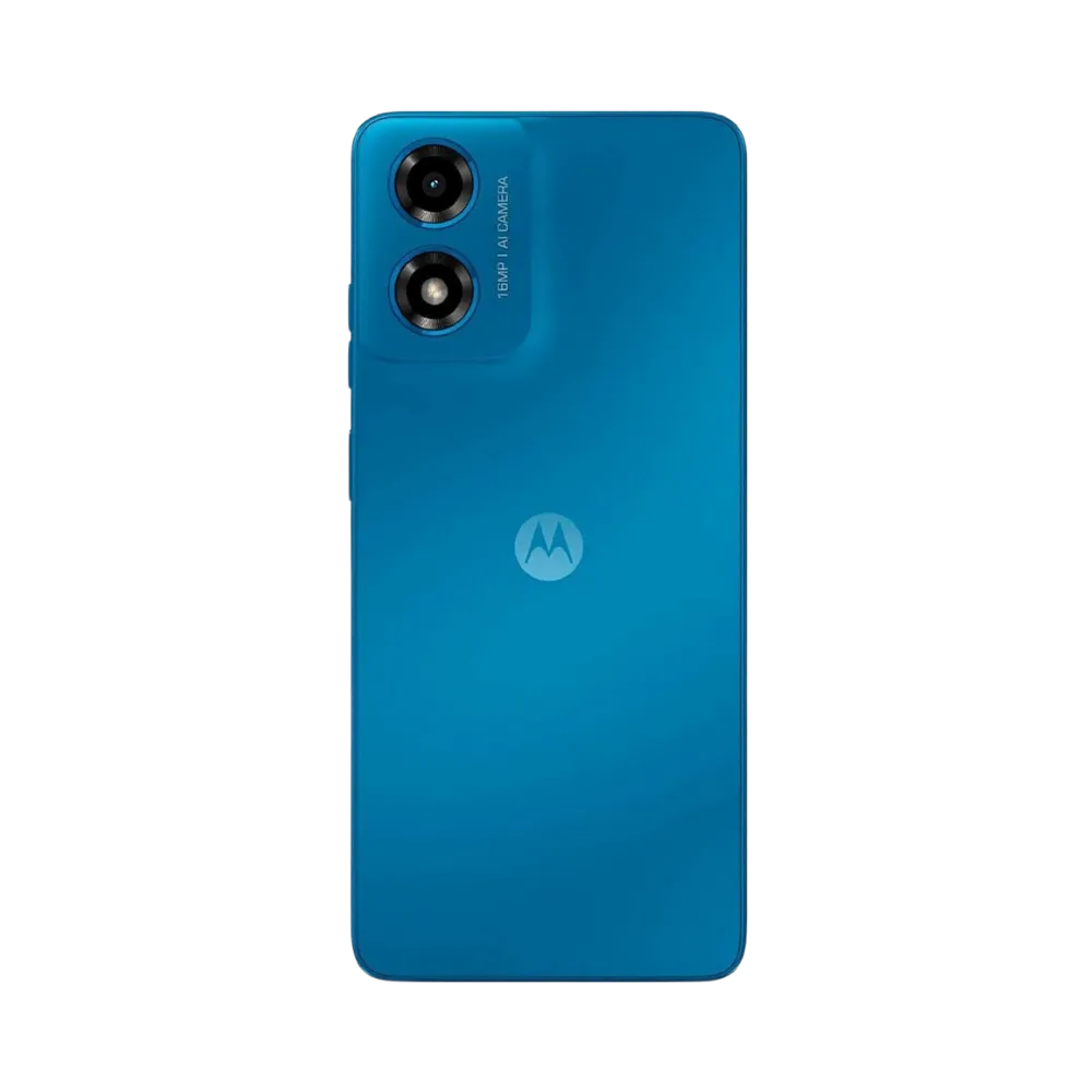Remplacement vitre arrière Motorola G04 à Lyon – iTelier. Vue arrière complète avec module photo double, idéale pour illustrer une réparation de dos fissuré, rayé ou châssis abîmé. Diagnostic offert, pièces garanties et service pro.