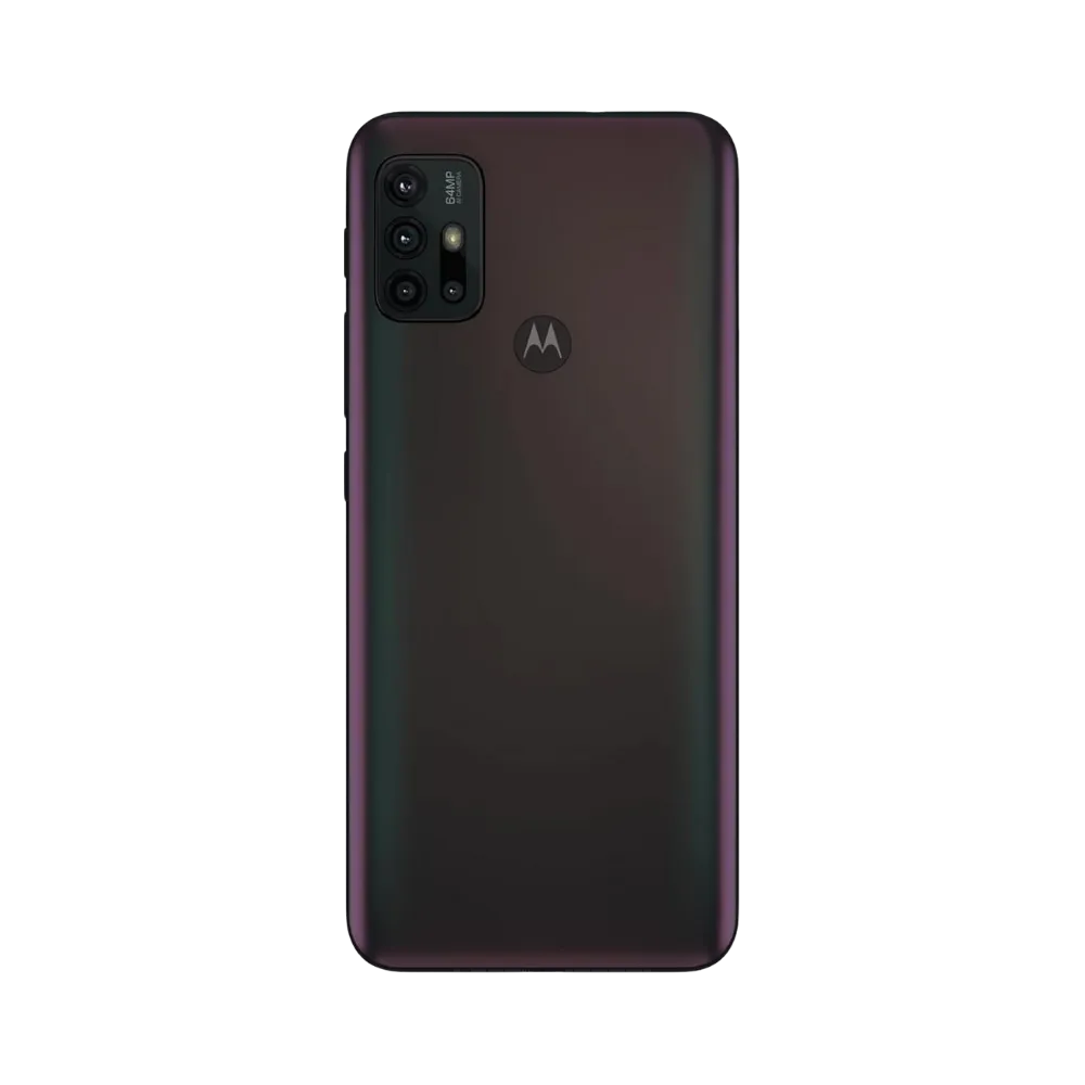 Remplacement vitre arrière Motorola G30 à Lyon – iTelier. Vue arrière complète avec triple caméra, illustrant la réparation du dos fissuré ou rayé. Diagnostic offert, pièces garanties et réparation en boutique Lyon 6 ou par correspondance.