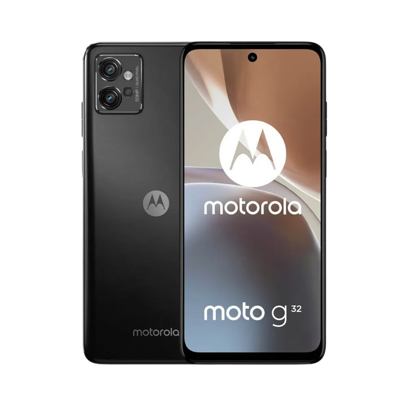 Réparation Motorola G32 à Lyon – iTelier : vue avant avec écran éteint, idéale pour illustrer le remplacement d’écran fissuré ou tactile endommagé. Diagnostic gratuit, pièces garanties, service rapide en boutique Lyon 6 ou par envoi national.