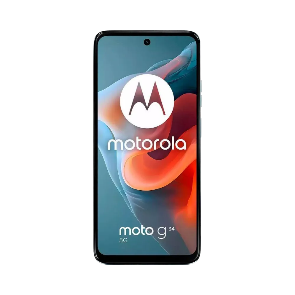 Diagnostic Motorola G34 5G à Lyon – iTelier : photo avec écran allumé, parfaite pour représenter les réparations liées à l’affichage défectueux, lignes ou écran noir. Réparation rapide, garantie 1 an et envoi sécurisé France entière.