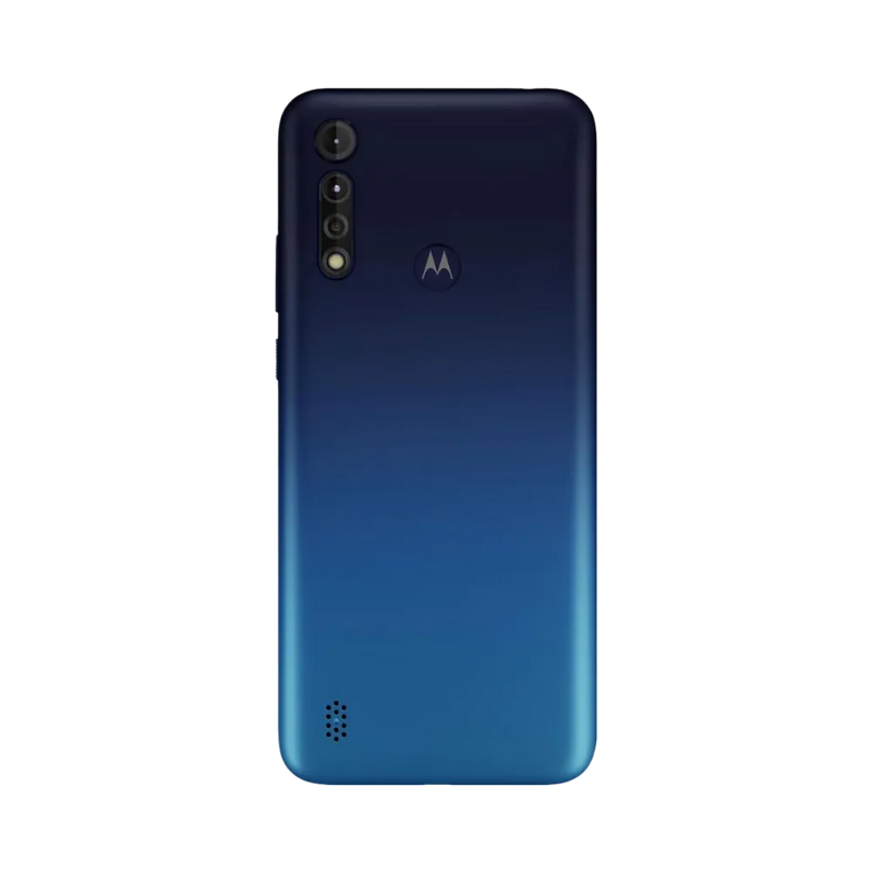 Remplacement vitre arrière Motorola G8 Power Lite à Lyon – iTelier. Vue arrière complète avec triple caméra verticale, idéale pour illustrer la réparation du dos fissuré, rayé ou châssis endommagé. Diagnostic offert, pièces garanties et service expert.