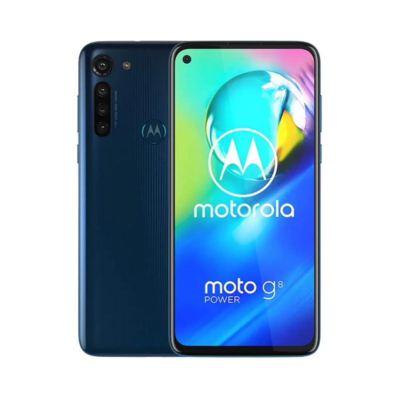 Réparation Motorola G8 Power à Lyon – iTelier : vue avant et arrière du smartphone, parfaite pour illustrer le remplacement d’écran fissuré et la réparation de vitre arrière. Diagnostic gratuit, pièces garanties et service express en boutique Lyon 6 ou par envoi national.