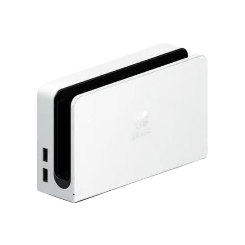 Dock Nintendo Switch OLED blanc – Réparation connecteur HDMI ou USB-C chez iTelier Lyon, service fiable et rapide avec pièces testées.
