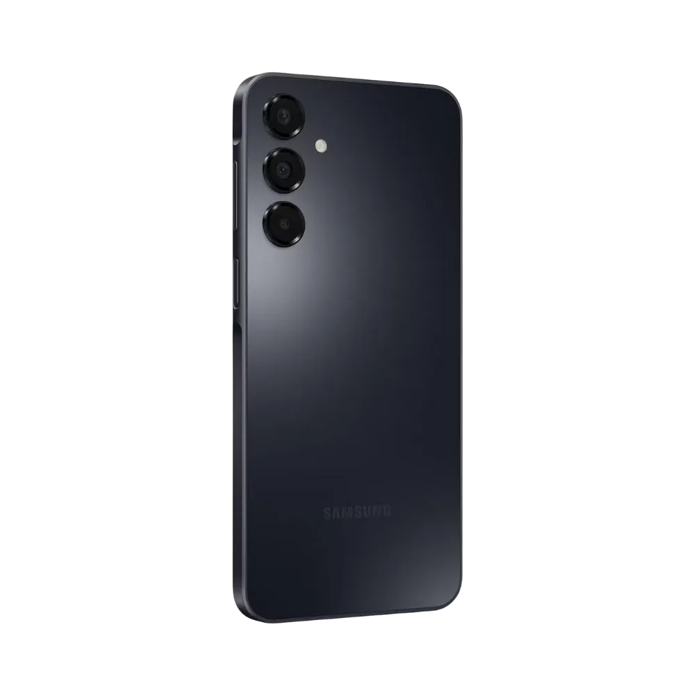 Samsung Galaxy A16 4G noir vu sous un angle incliné – réparation connecteur de charge, boutons latéraux et pièces internes par iTelier Lyon – service rapide, diagnostic offert, envoi national sécurisé.