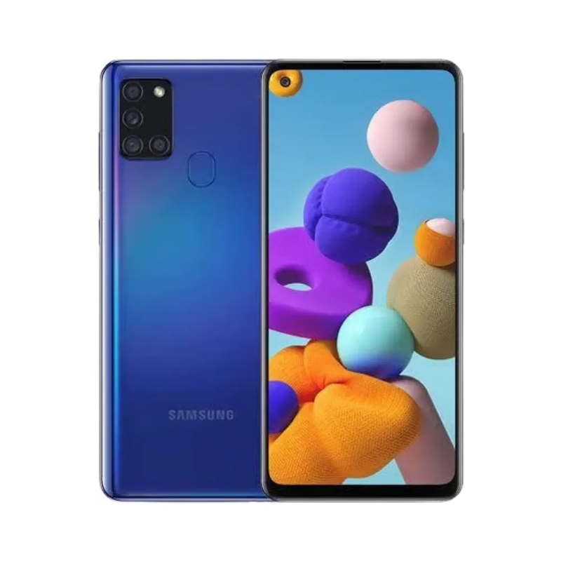 Écran complet Samsung Galaxy A21s affichant interface Android colorée – remplacement écran cassé ou tactile défectueux par iTelier Lyon – réparation rapide, pièces d’origine garanties 1 an, envoi national sécurisé.