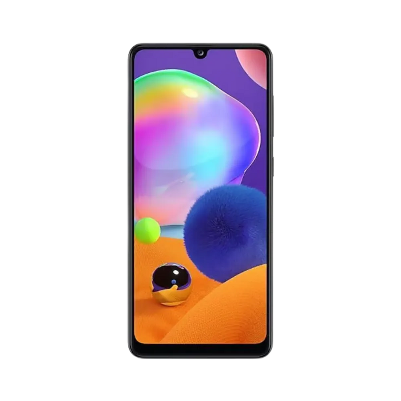 Écran complet Samsung Galaxy A31 affichant interface Android colorée – remplacement écran cassé ou tactile défectueux par iTelier Lyon – réparation express, pièces d’origine garanties 1 an, envoi national sécurisé.