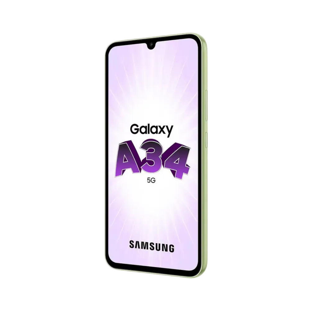 Écran complet Samsung Galaxy A34 5G affichant interface Android – remplacement écran cassé ou tactile défectueux chez iTelier Lyon – réparation rapide, pièces d’origine garanties 1 an, envoi national sécurisé.
