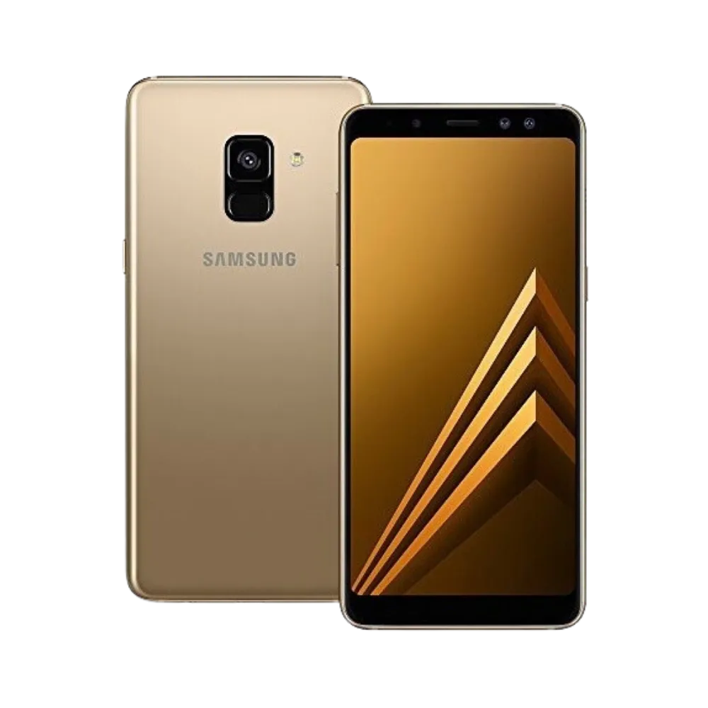 Dos or Samsung Galaxy A8 2018 avec capteur d’empreintes et simple caméra – réparation vitre arrière cassée, changement batterie et restauration esthétique par iTelier Lyon – expertise locale, diagnostic offert, garantie 1 an.