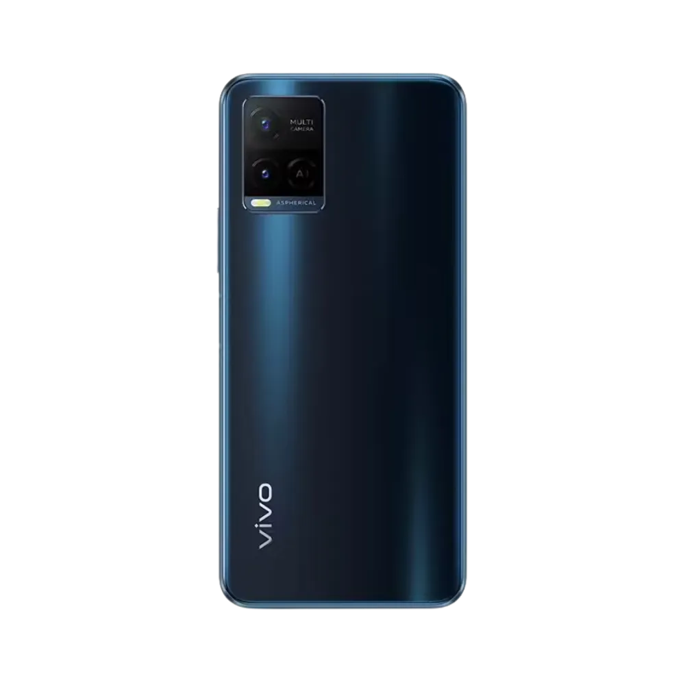 Vue arrière du Vivo Y21 avec module photo, réparation vitre arrière, caméra et châssis réalisée par iTelier Lyon, techniciens experts et pièces d’origine garanties 1 an.