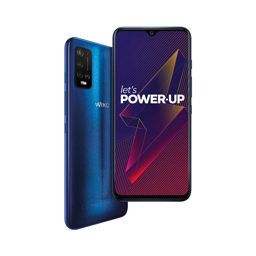 Wiko Power U20 bleu vu de face et dos, réparation écran et batterie chez iTelier Lyon avec pièces d’origine garanties, service rapide et envoi sécurisé France entière.