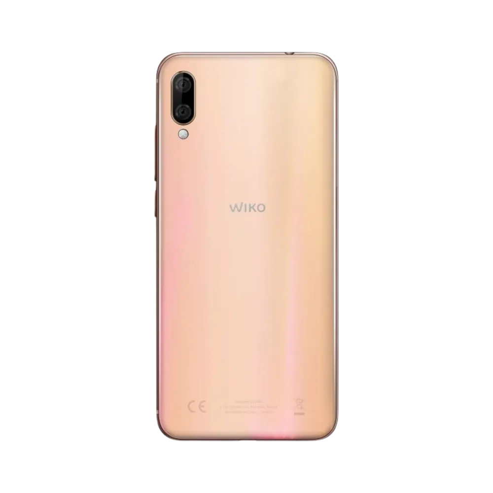 Vue arrière du Wiko View 3 Lite doré, réparation batterie ou vitre arrière chez iTelier Lyon, service en boutique et par correspondance avec pièces garanties.