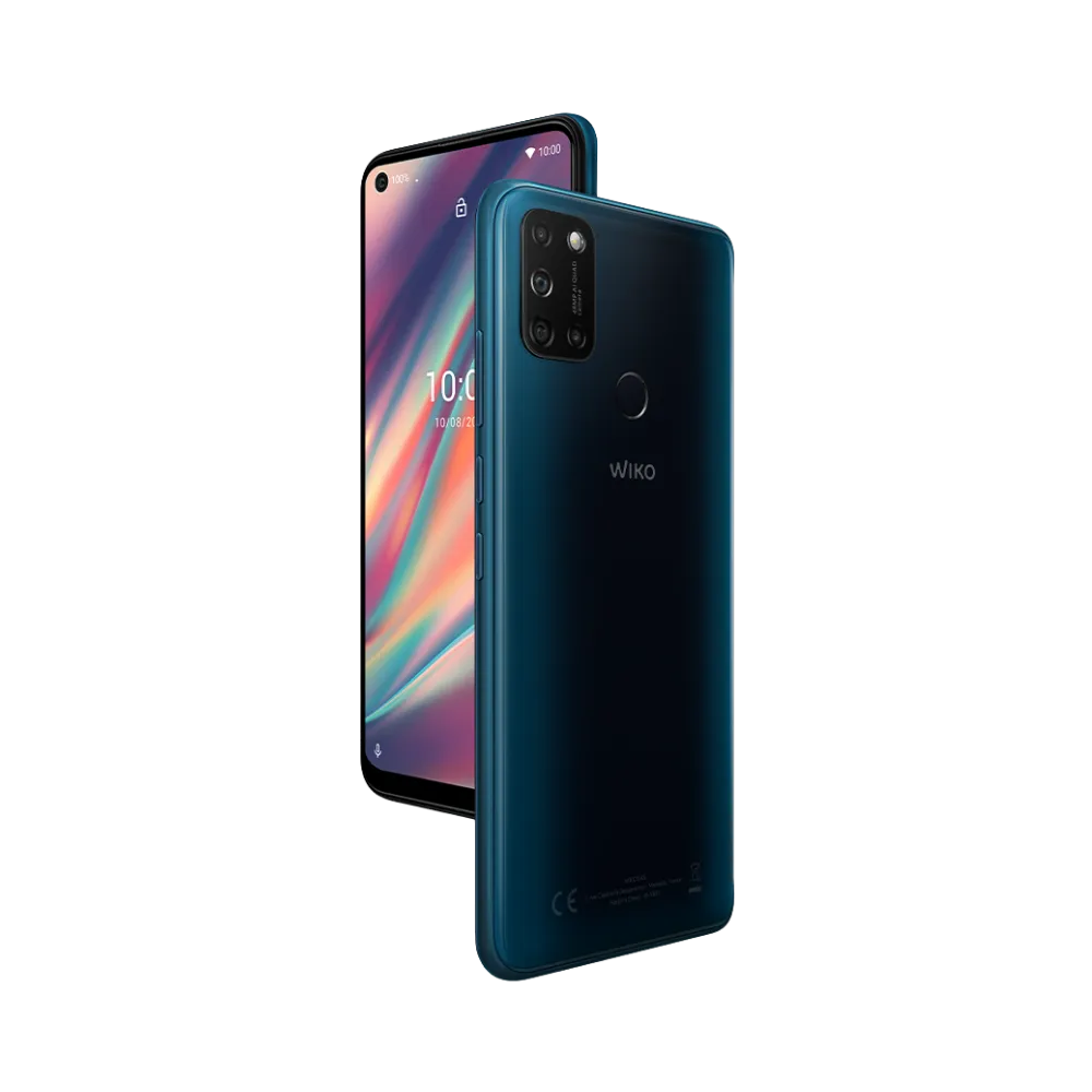 Wiko View 5 bleu foncé vu de face et de dos, réparation écran et batterie avec iTelier Lyon, service express, pièces d’origine garanties, envoi national sécurisé.