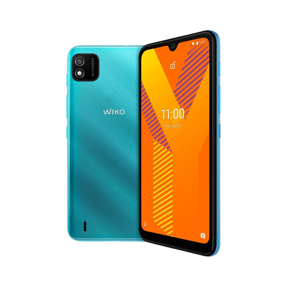 Wiko Y62 bleu vu de face et de dos, réparation écran et batterie avec iTelier Lyon, service rapide, pièces d’origine garanties, envoi sécurisé dans toute la France.